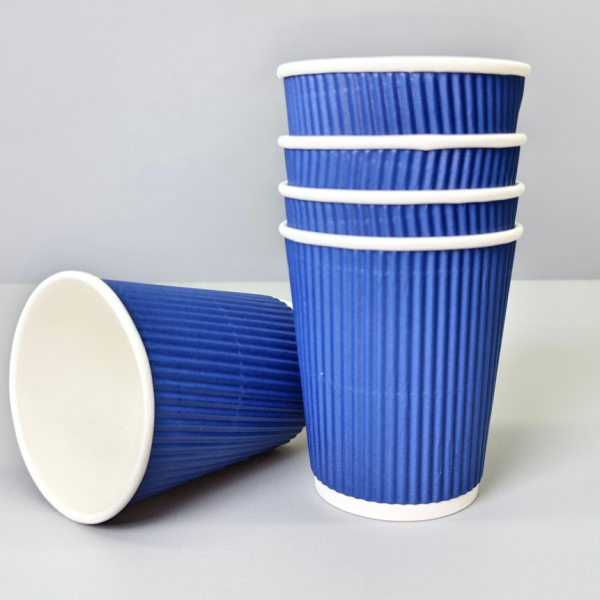 Kaffemuggar 23 cl blåa med Vågmönster